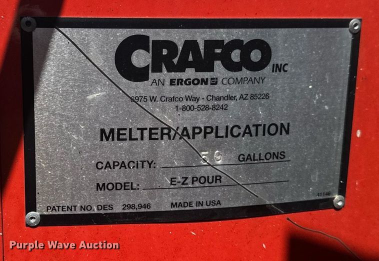 image for item EG6675 2011 Crafco EZ Pour  melter applicator
