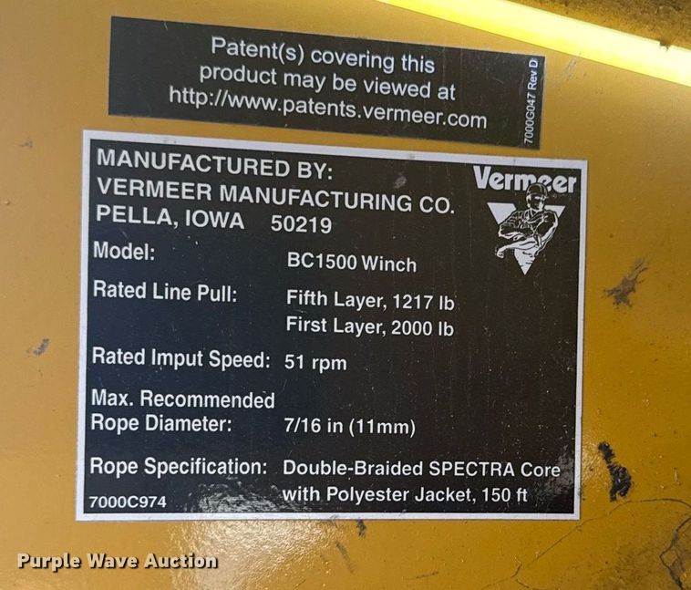 image for item EG6757 2020 Vermeer  BC1500 wood chipper