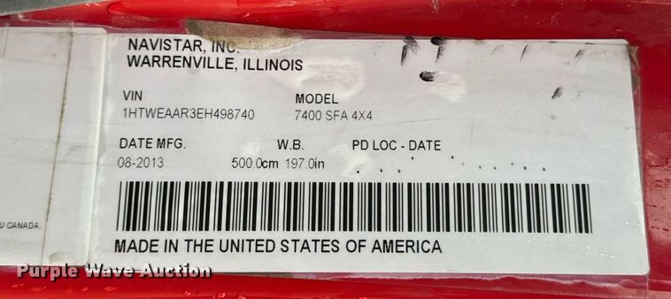 image for item EH7019 2014 International  7400 digger derrick truck