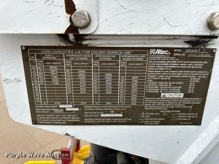 image for item EH7020 2010 International 7500 digger derrick truck