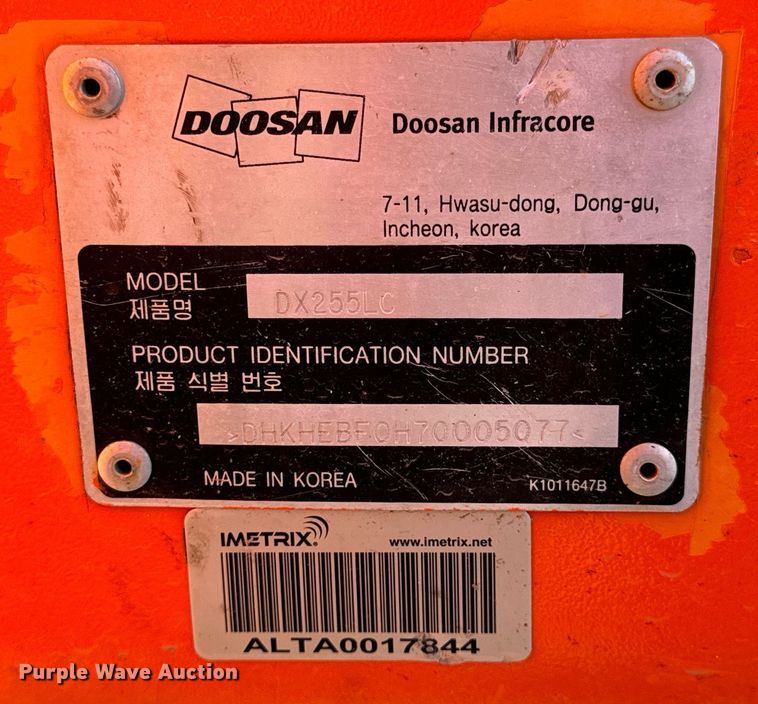 image for item EH7075 2008 Doosan DX255LC excavator