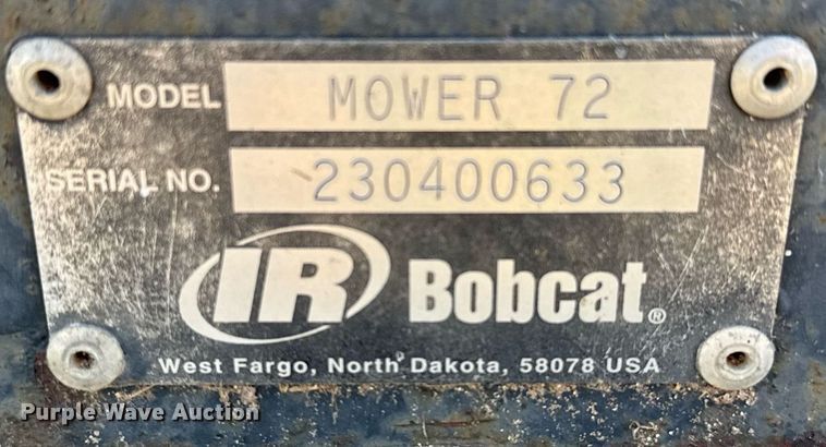 image for item EJ3066 Bobcat Mower 72 skid steer finish mower
