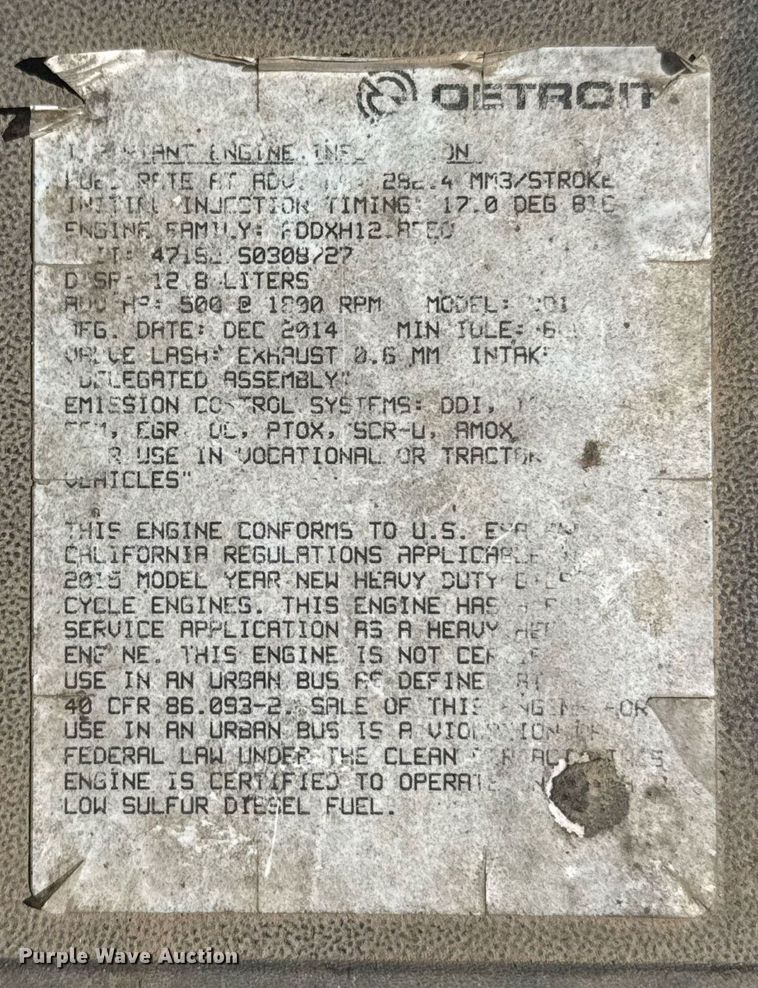 image for item EJ3071 2015 Western Star 4700SF dump truck