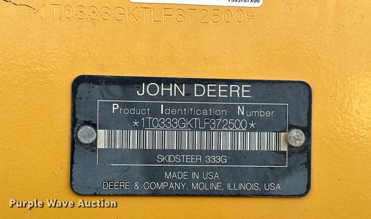 image for item EJ4894 2020 John Deere 333G tracked skid steer loader