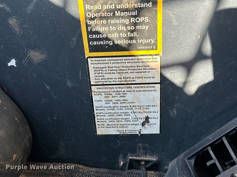 image for item EJ4895 2019 John Deere 333G tracked skid steer loader