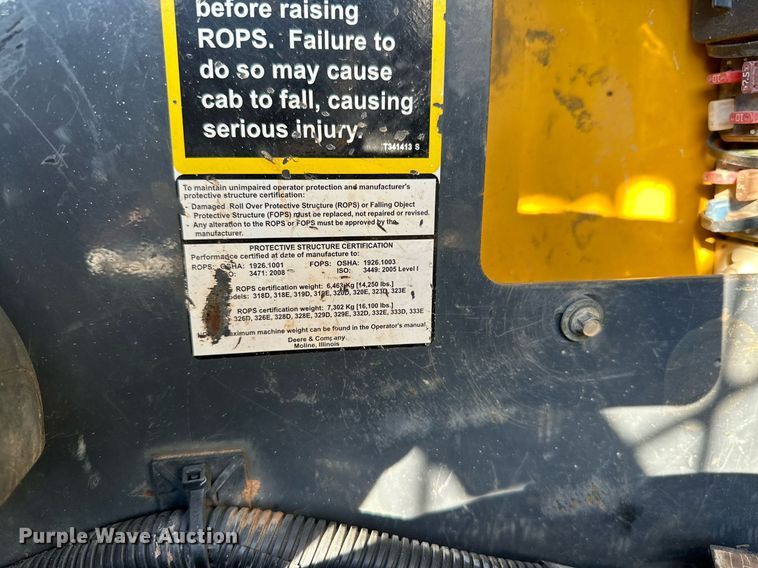 image for item EJ4896 2015 John Deere 333E tracked skid steer loader