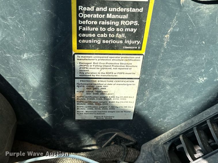 image for item EJ4898 2019 John Deere 333G tracked skid steer loader