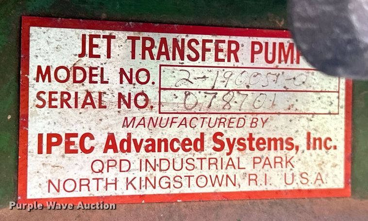 image for item EJ4907 (2) IPEC Advanced Systems 2-190051-0 jet transfer pumps