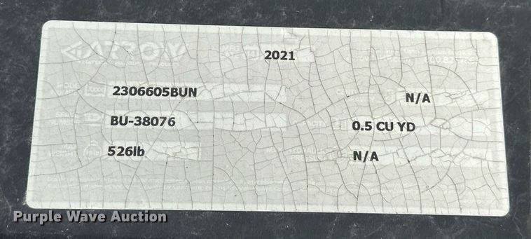 image for item EJ4979 2021 Arrow 2306605BUN skid steer bucket