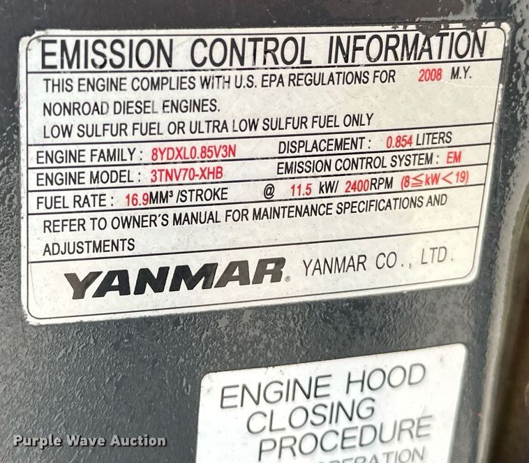 image for item EJ8993 2010 Hitachi  ZX17UNA-2 mini excavator