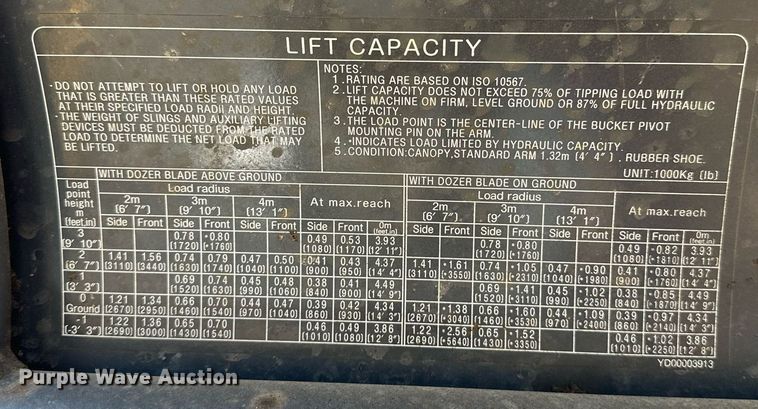 image for item EJ8995 2016 John Deere 35G mini excavator