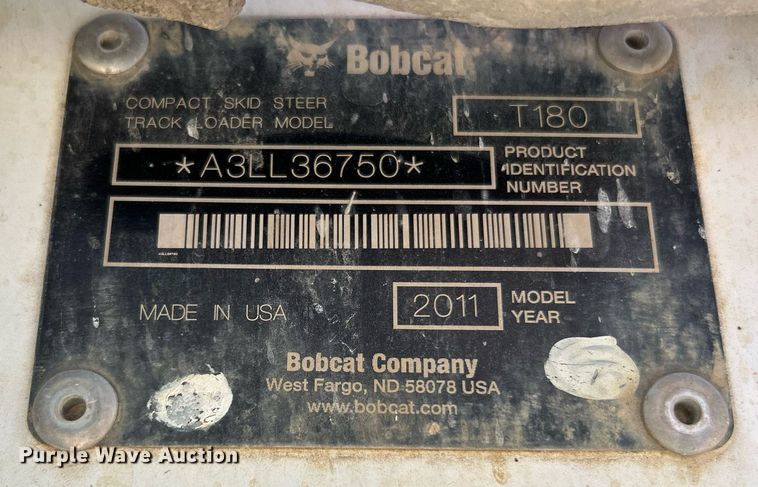 image for item EK3440 2011 Bobcat T180 tracked skid steer loader