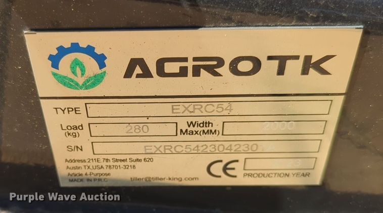 image for item EQ2338 2023 AgroTK EXRC54 rotary mower