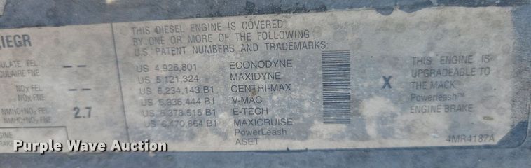 image for item JO9468 2007 Mack Granite CV500 ready mix truck