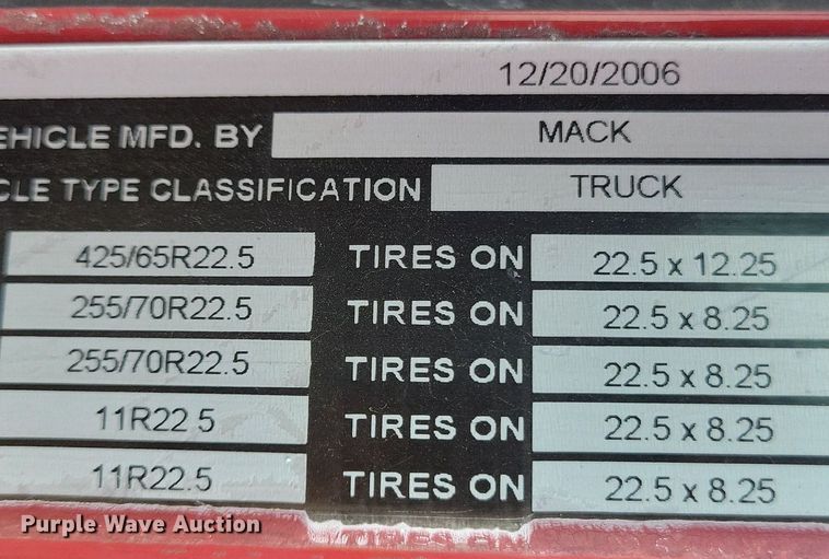 image for item JO9468 2007 Mack Granite CV500 ready mix truck