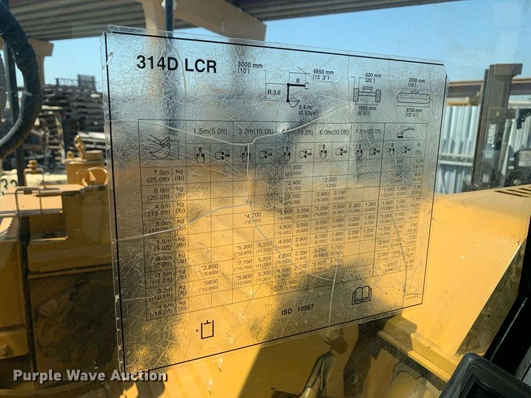 image for item JT9684 2012 Caterpillar 314D excavator