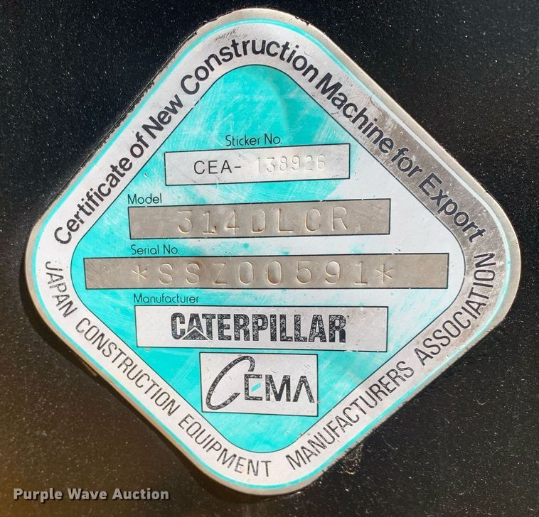 image for item JT9684 2012 Caterpillar 314D excavator