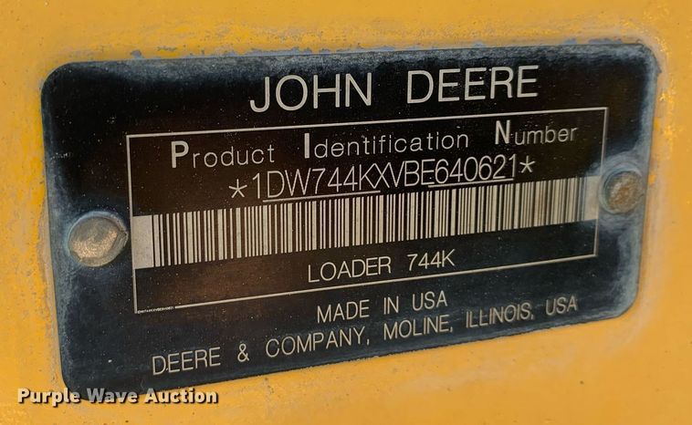 image for item JT9685 2012 John Deere  744K wheel loader