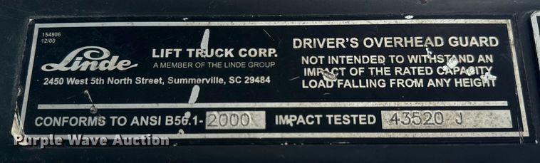 image for item MV9189 2006 Linde H80D-900-03 forklift