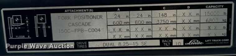 image for item MV9189 2006 Linde H80D-900-03 forklift