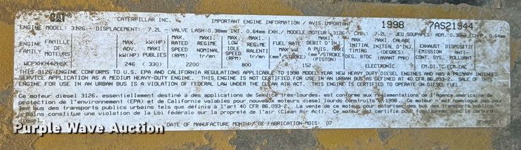 image for item MV9231 1999 Sterling L-Line crane truck