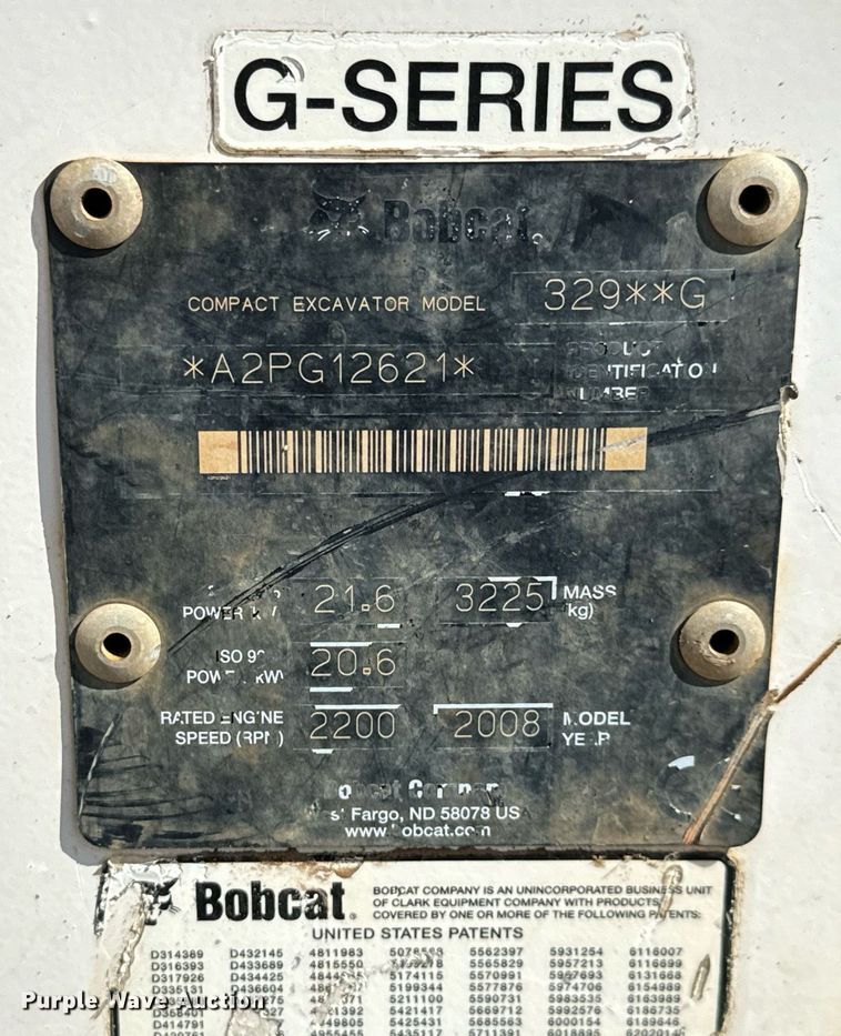 image for item MV9267 2008 Bobcat  329G mini excavator