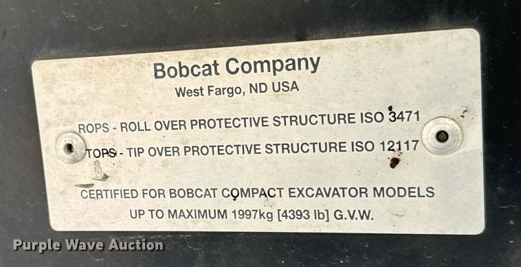 image for item MV9269 2014 Bobcat 324M mini excavator