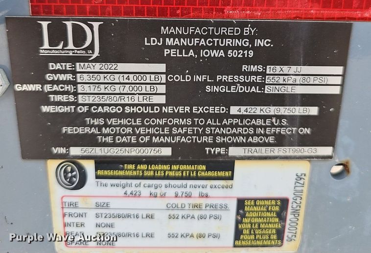 image for item NX9203 2022 Thunder Creek Equipment  FST990 fuel trailer