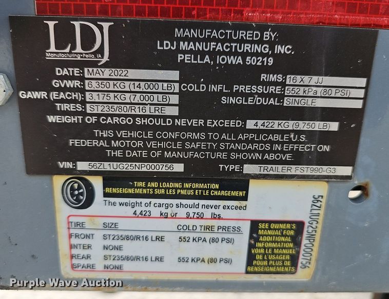 image for item NX9203 2022 Thunder Creek Equipment  FST990 fuel trailer