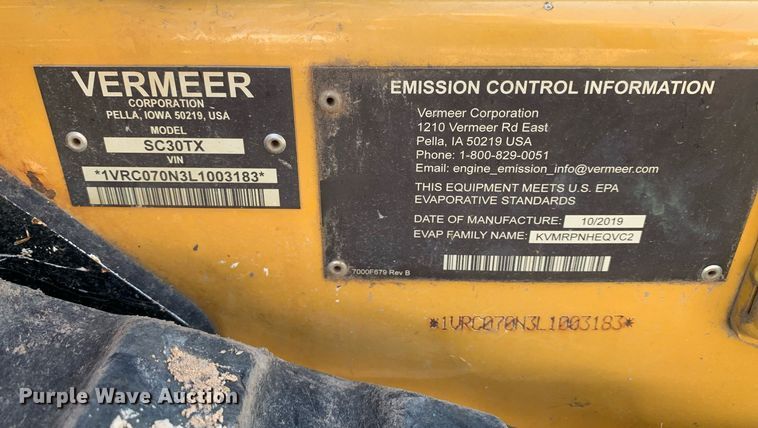 image for item NX9214 2019 Vermeer  SC30 stump grinder