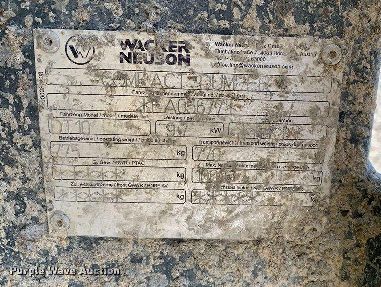 image for item NX9215 Wacker Neuson DT10 concrete buggy