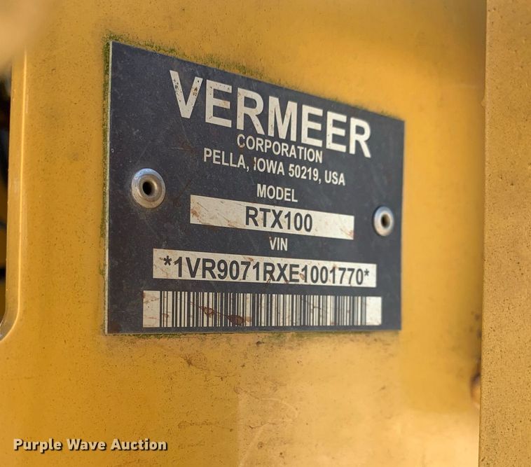 image for item NX9219 2014 Vermeer  RTX100 trencher