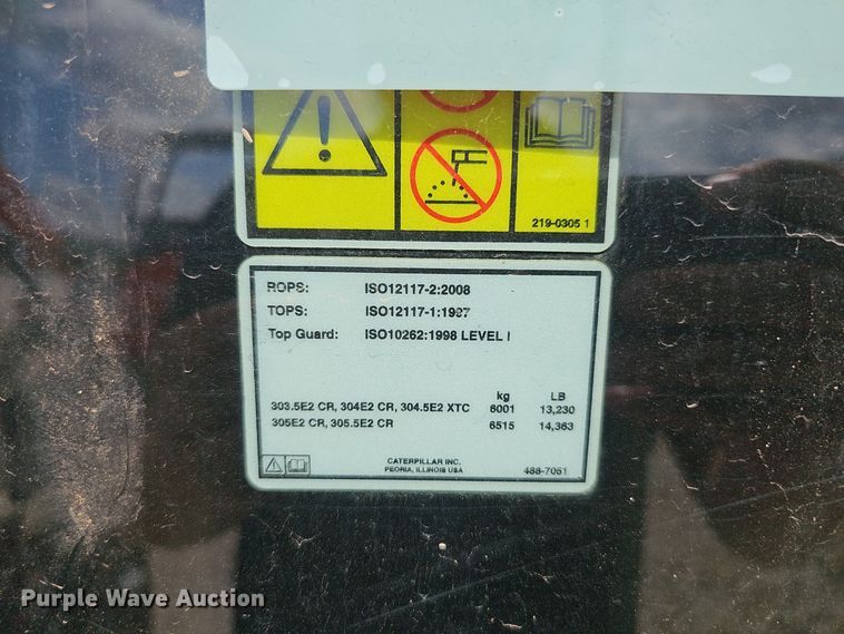 image for item NX9243 2016 Caterpillar  305E2 mini excavator