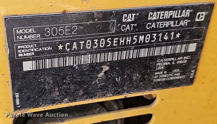 image for item NX9243 2016 Caterpillar  305E2 mini excavator