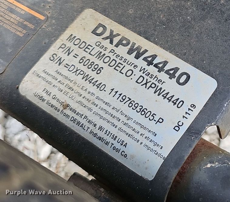image for item NX9291 Dewalt  DXPW4440 Pressure Washer