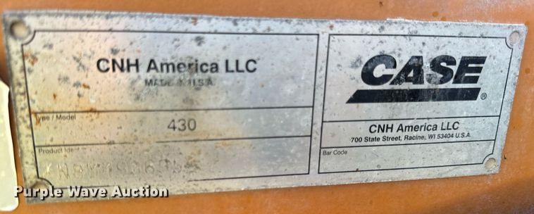 image for item YA0003 2008 Case 430 Series III skid steer loader