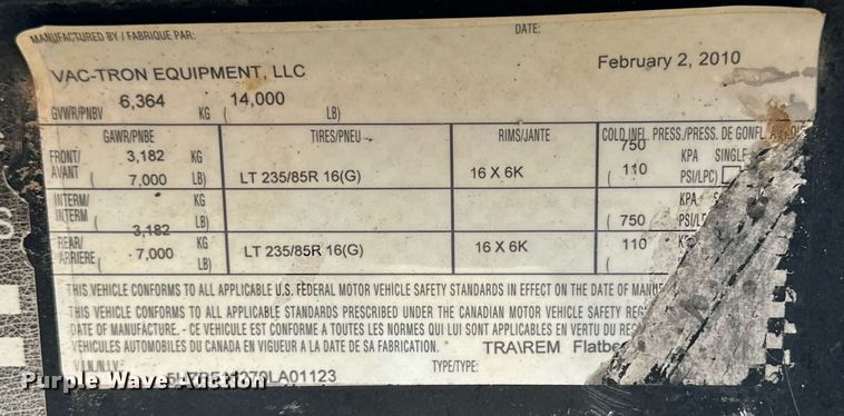 image for item DD3307 2010 Vac-Tron LP555DT vacuum excavator