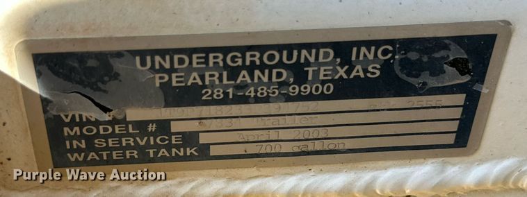 image for item DD3310 2004 Pipe Hunter 7834 sewer jetter trailer