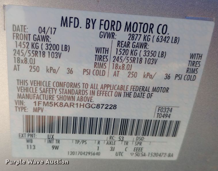 image for item DH1494 2017 Ford Explorer Police Interceptor 