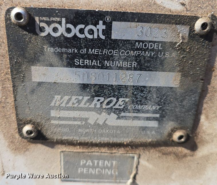 image for item DO7711 1989 Bobcat 3023 trencher