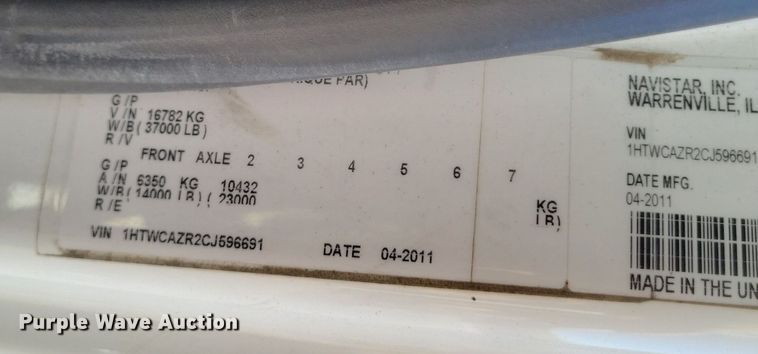 image for item DQ3704 2012 International  7400 SBA  dump truck