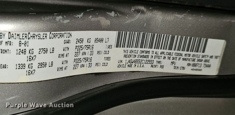 image for item DQ5207 2002 Jeep  Grand Cherokee Laredo SUV