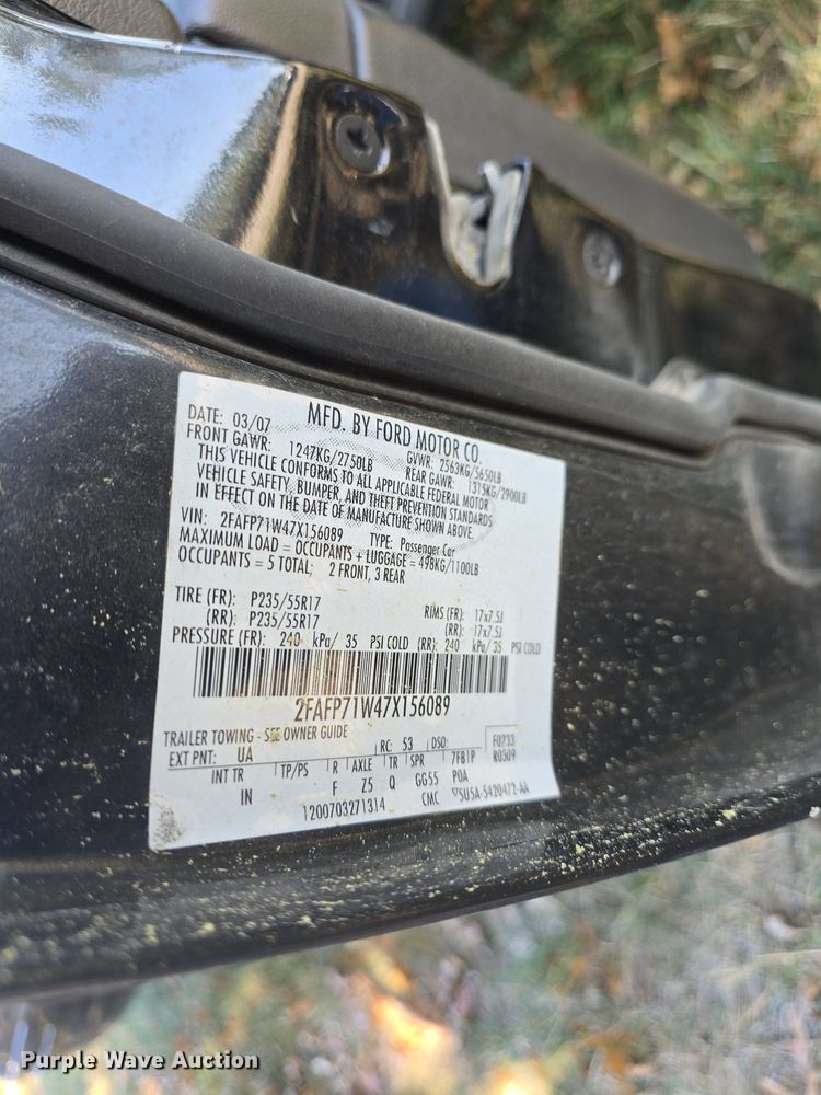 image for item DQ5214 2007 Ford Crown Victoria Police Interceptor  