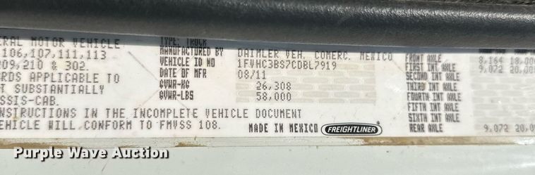 image for item DR2705 2012 Freightliner  M2  dump truck