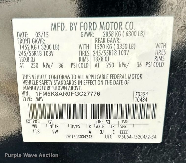 image for item DR2720 2015 Ford  Explorer SUV