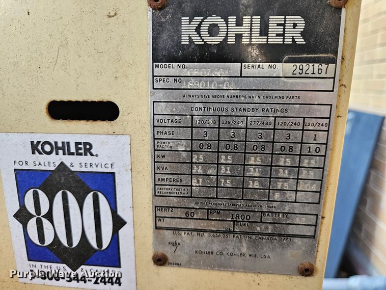 image for item DR2724 Kohler  Power System 20 generator