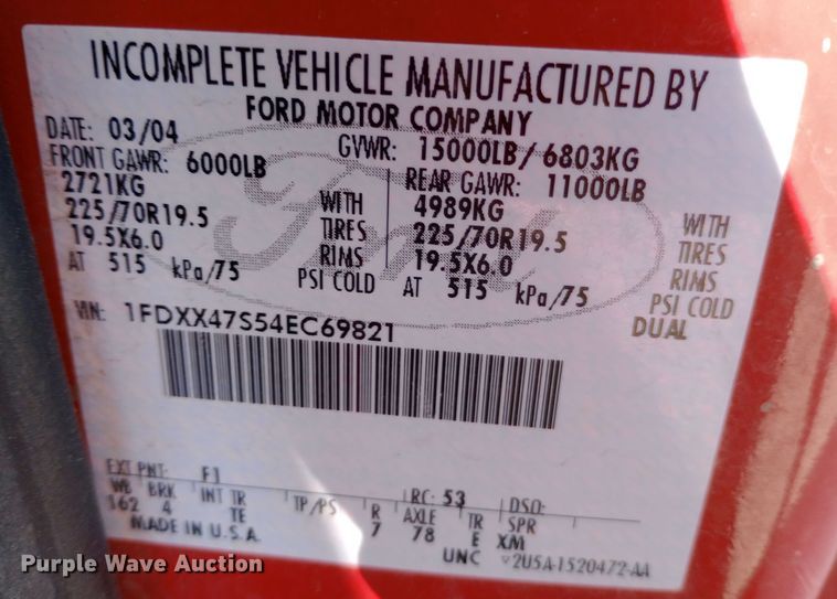 image for item DW0781 2004 Ford  F450 brush fire truck