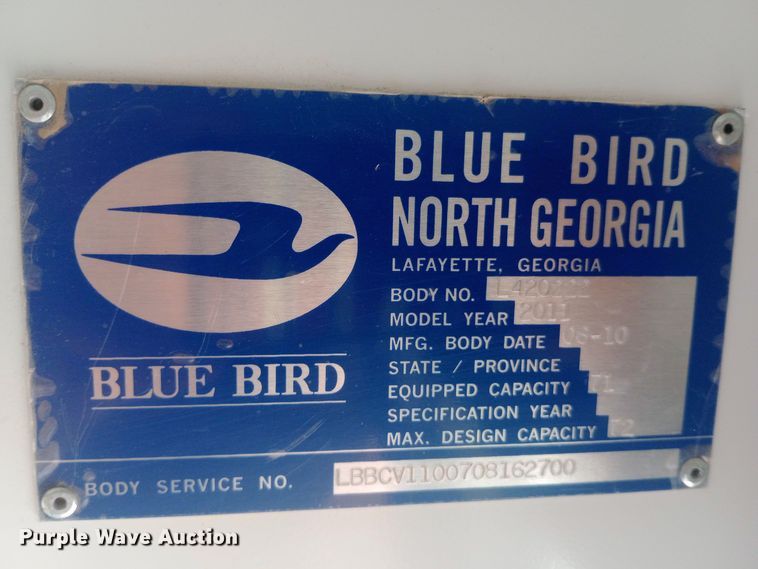 image for item DW0786 2011 Bluebird  Vision school bus