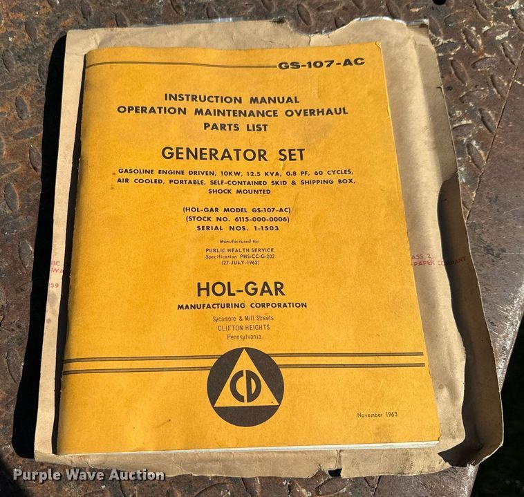 image for item DX1390 2003 Onan J120-S generator