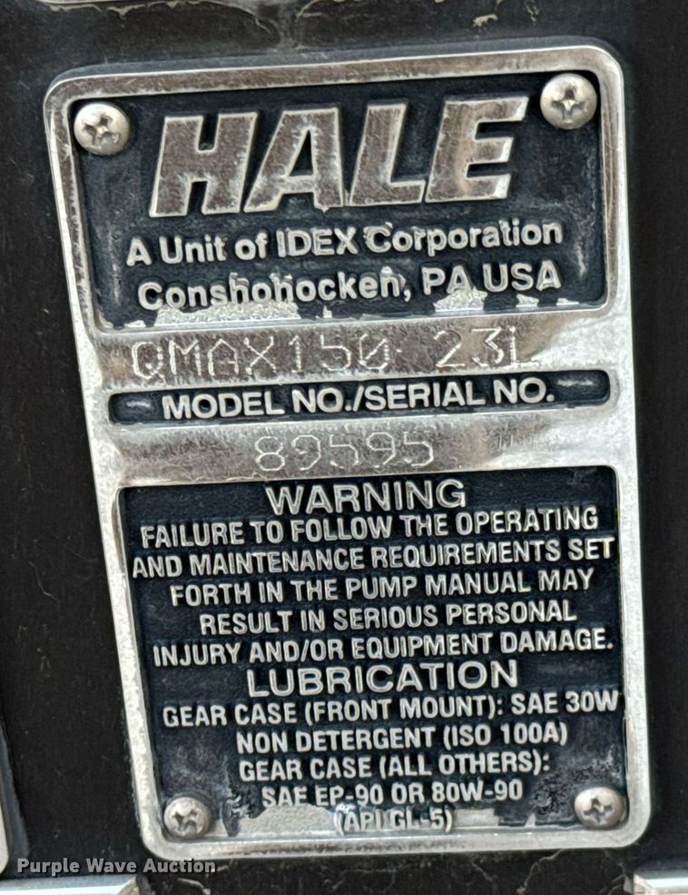 image for item DX1448 2005 HME 1872 pumper fire truck